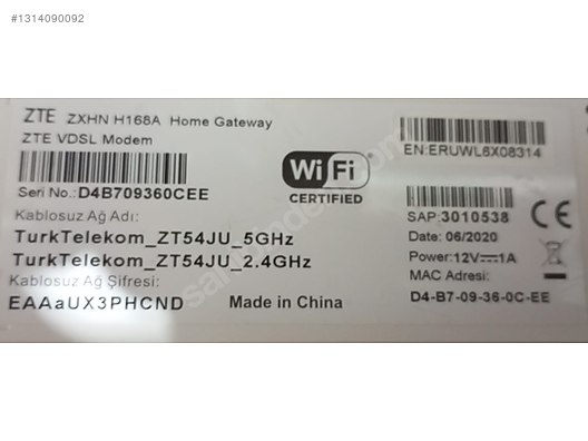 ZTE ZXHN H168A 5Ghz Yeni nesil VDSL Modem ( Yeni gibi ,Başarılı
