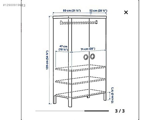 Dolap / İKEA BUSUNGE 80x139 KIZ ÇOCUK GARDIROBU YENİ GİBİ KUZURSUZ