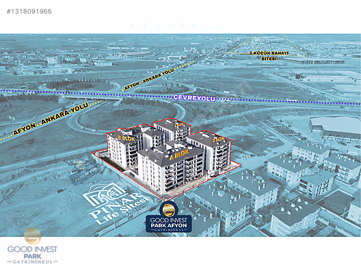 Ankara Yolu Üzeri Pınar Life Sitesi Kapalı Otopark Lüks 2+1'ler