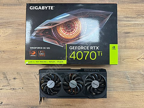 GIGABYTE-GEFORCE RTX 4070中古 Gigabyte RTX 4070 Ti Windforce OC 12 GB 192 Bit SORUNSUZZ