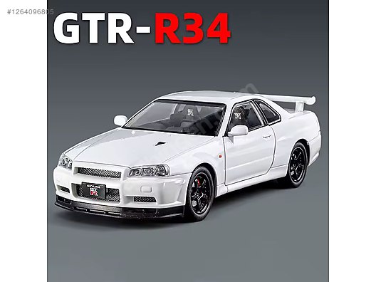 1/24 ÖLÇEK JİNLİFANG MARKA LİSANSLI NİSSAN SKYLİNE GTR R34 BEYAZ