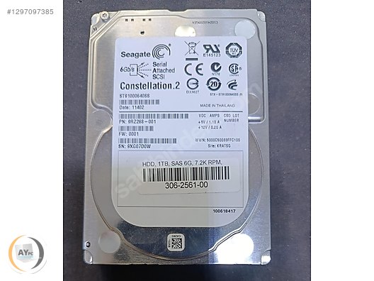 SEAGATE ST91000640SS CONSTELLATION.2 1TB. 7.2k SAS HDD D469
