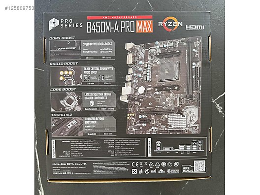 MSI B450M-A PRO MAX ANAKART - Anakart ve Tüm Masaüstü Bilgisayar Parçaları sahibinden.com'da
