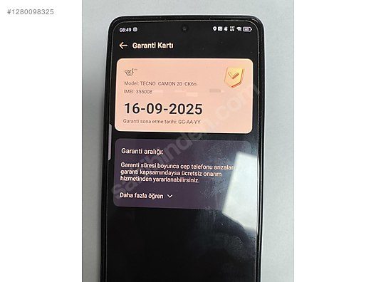 İkinci El ve Sıfır Alışveriş / Cep Telefonu & Aksesuar / Cep Telefonu / Tecno / Camon 20