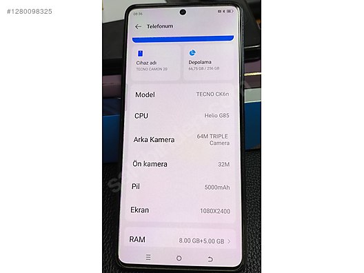 İkinci El ve Sıfır Alışveriş / Cep Telefonu & Aksesuar / Cep Telefonu / Tecno / Camon 20