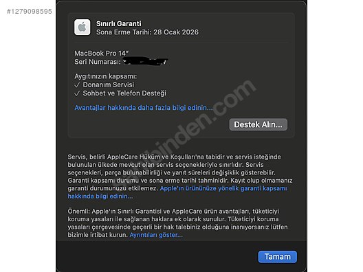 İkinci El ve Sıfır Alışveriş / Bilgisayar / Dizüstü (Notebook) / Laptop / Apple Macbook