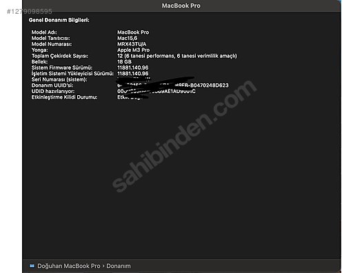Macbook Pro M3 Pro 18GB 1TB - İlan ve alışverişte ilk adres sahibinden.com'da