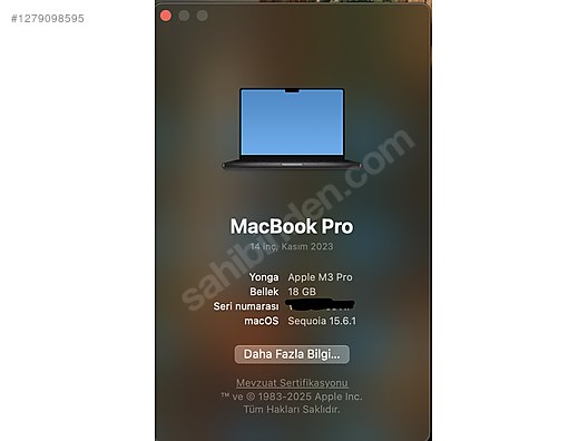 Macbook Pro M3 Pro 18GB 1TB - İlan ve alışverişte ilk adres sahibinden.com'da