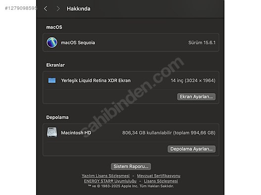 İkinci El ve Sıfır Alışveriş / Bilgisayar / Dizüstü (Notebook) / Laptop / Apple Macbook
