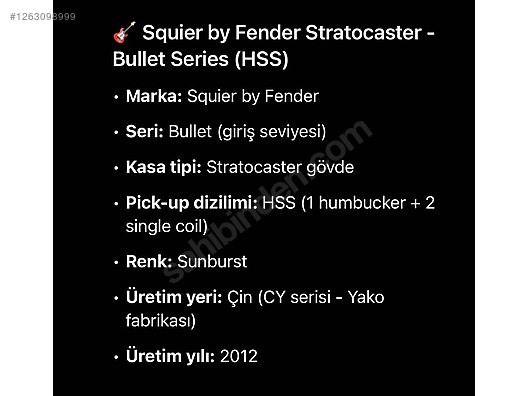 Fender Elektro Gitar