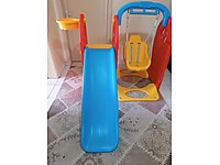 Çoçuk salıncağı kaydırağı ve asmalı salıncak