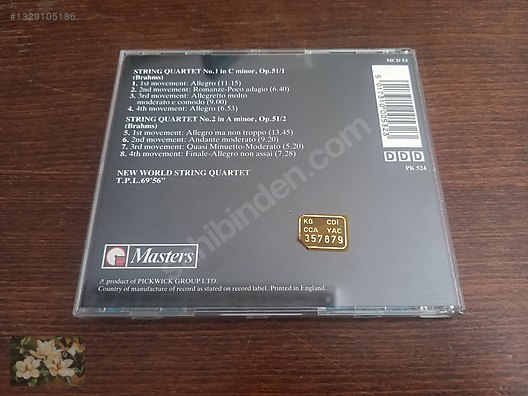 BRAHMS CD* STRING QUARTETS NO.1, NO.2 - Müzik CD leri Alışverişte