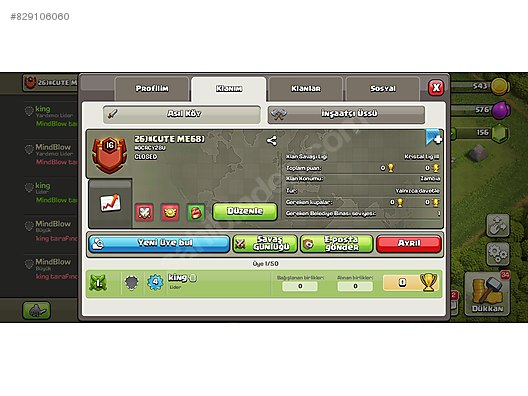 Clash Of Clans 16 Lvl Klan Indirim Olur At Sahibinden Com 829106060
