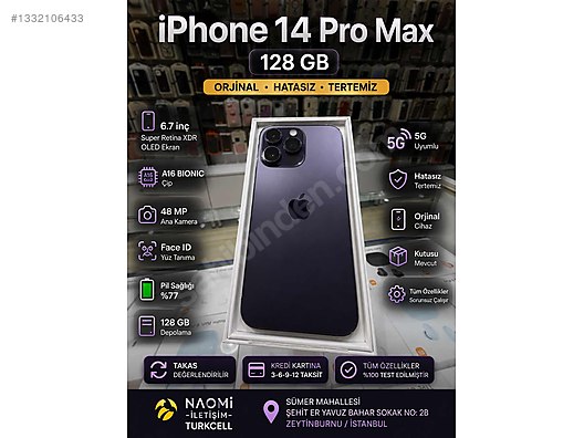 Apple / iPhone 14 Pro Max / iPhone 14 Pro Max 128 GB Türkiye