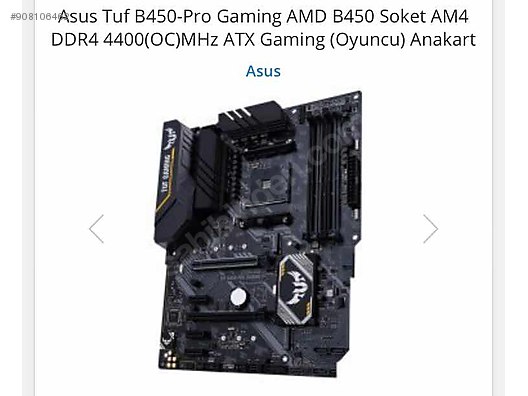 Asus Tuf B450 Pro Gaming At Sahibinden Com