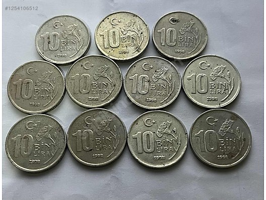 Republic Period / 1998 yılı 10 Bin Lira madeni para (11 adet) on