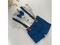 Erkek Bebek Kendinden Askılı Papyonlu 2'li Takım