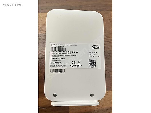 ZTE ZXHN H1601 TÜRK TELEKOM MODEM - ÇOK İYİ KONDİSYONDA sahibinden