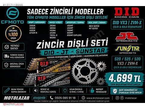 Şanzıman / CFMOTO TÜM MODELLER ZİNCİR DİŞLİ SETİ DID VX3 ZVM-X JT
