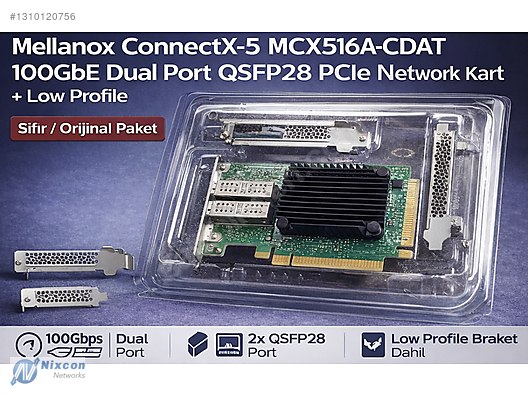 Mellanox ConnectX-5 MCX516A-CDAT 100GbE Dual Port QSFP28 PCIe