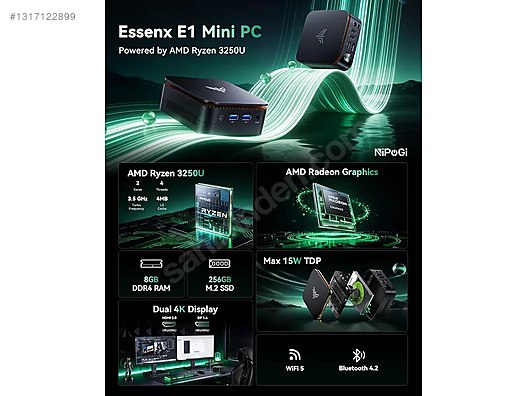 Toplama / NiPoGi Mini PC Ryzen 3 8GB 256GB SSD Win11 Pro