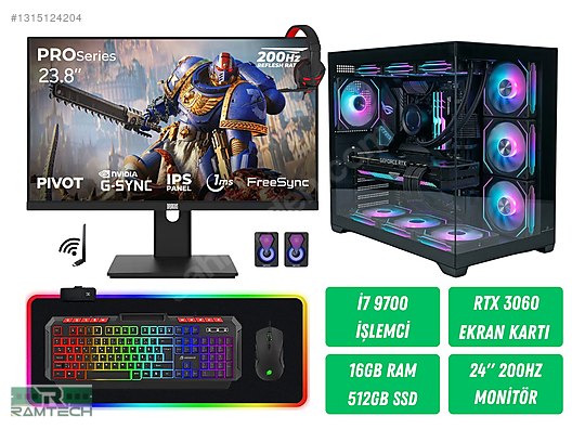PC-OEM / i7 9700 | Rtx 3060 | 16GB Ram | 512GB SSD | Monitörlü
