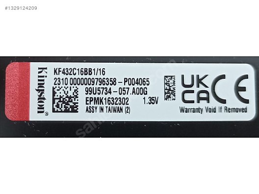 Kingston Fury 16GBx2 3200mhz CL16 sahibinden.comda - 1329124209