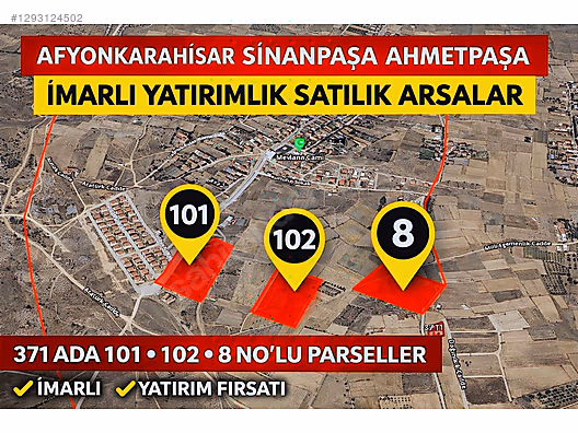 Afyon Sinanpaşa Ahmetpaşa Küçüktepe İmarlı Yatırım Satılık Arsa