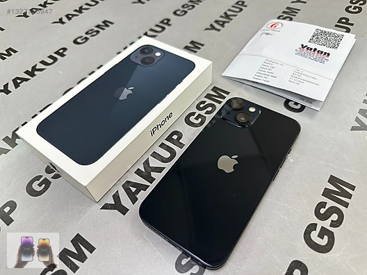 Apple / iPhone 13 / İPHONE 13 128 GB SİYAH HATASIZ İŞLEMSİZ PİL95