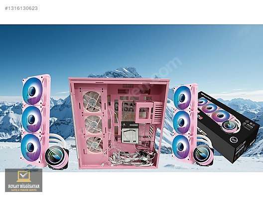 ZOKO TANK 7X120MM ARGB FAN 360MM SIVI SOĞUTMALI PEMBE KASA SET