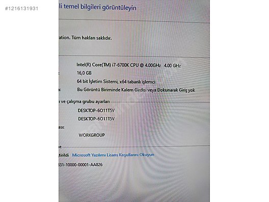 İkinci El ve Sıfır Alışveriş / Bilgisayar / Masaüstü / Modeller / Toplama