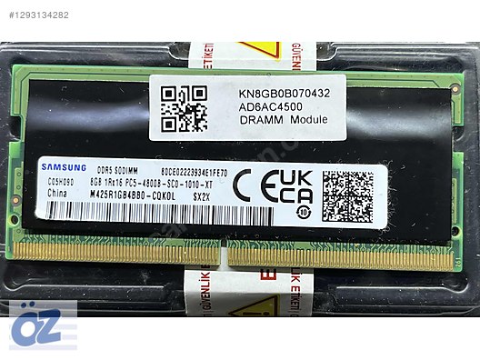Samsung 8 GB 4800 MHz M425R1GB4BB0-CQKOL DDR5 Ram sahibinden.comda