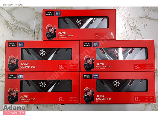 XPG 8GB Gammix D30 Kırmızı DDR4 3200MHz CL16 1.35V PC Ram