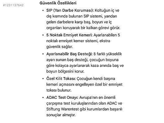 İkinci El ve Sıfır Alışveriş / Anne & Bebek / Taşıma / Çocuk Oto Koltuğu