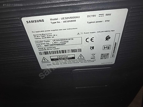 Samsung UE32N5000AU 32"82 Ekran uydu alıcılı led tv - İkinci El Samsung ...