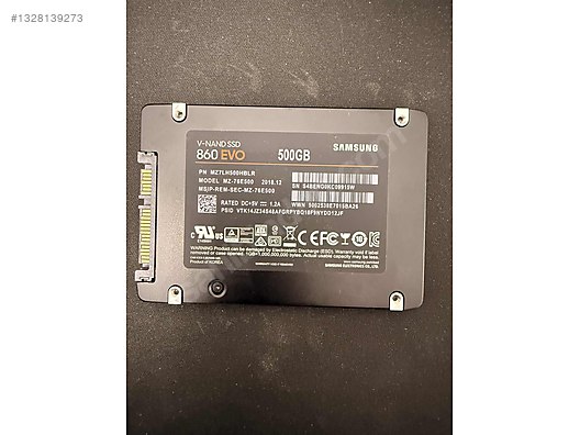 Samsung 860 evo 500 gb SSD mz-76e500wv %100 saglık durumu on