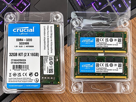 crucial製 DDR4 PC4-2133P-RB1-11 32gbx2枚 Crucial 32GB (2x16GB) DDR4 3200MHz CL22 Notebook RAM Faturalı