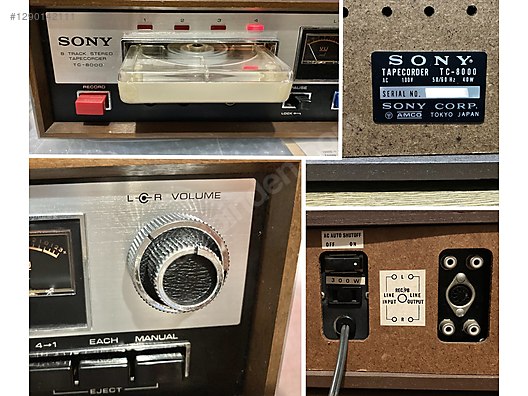 SONY 8 TRACK KASET DECK 1971 YILI JAPONYA ÜRETİMİ sahibinden.comda