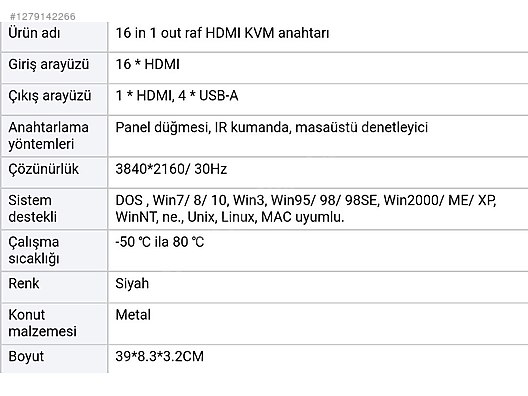 İkinci El ve Sıfır Alışveriş / Bilgisayar / Çevre Birimleri / KVM Dönüştürücü