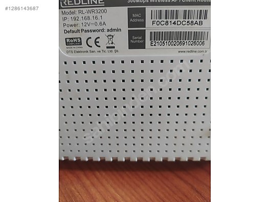Redinet Router REDLINE RL-WR3200 300Mb AP/client Router sahibinden.comda - 1286143687
