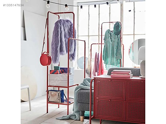 Chiffonier / IKEA NIKKEBY 4 Çekmeceli Metal Şifonyer Kırmızı on