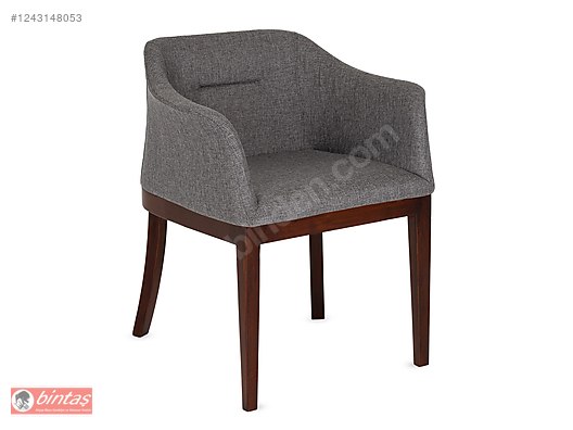 Chair ARES Ahşap Ayaklı Antrasit Kumaş Restaurant Yemek Koltuğu