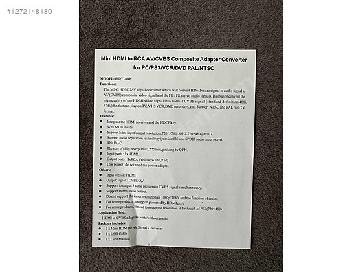 İkinci El ve Sıfır Alışveriş / Ev Elektroniği / Ev Sinema Sistemleri / Aksesuar & Yedek Parça / Kablo & Çevirici