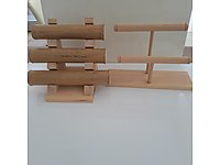 İki Adet Takı Bileklik Stantı Bambu Malzeme Sıfır