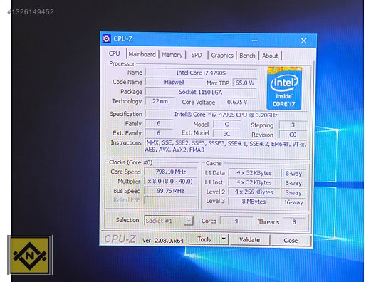 INTEL CORE i7 4790S SR1QM 4.NESİL 1150 SOKET MASAÜSTÜ PC İŞLEMCİ