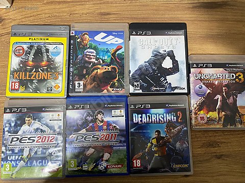 PlayStation 3 toplu 7 adet oyun killzone, Uncharted 3, ghost vb