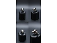 Kurt başlı gümüş yüzük