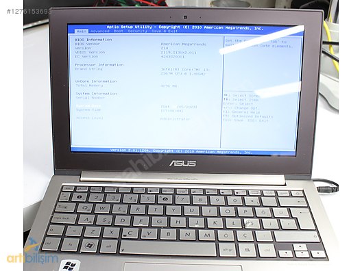 Asus Zenbook UX21E Orijinal Anakart İ3-2367M sahibinden.comda