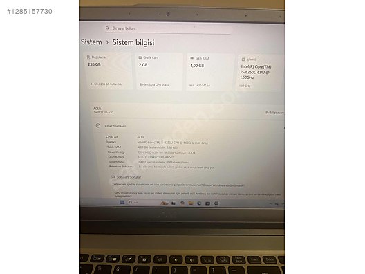 İkinci El ve Sıfır Alışveriş / Bilgisayar / Dizüstü (Notebook) / Laptop / Acer