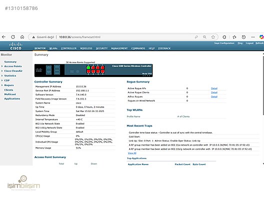 Cisco 5508 Series WLAN Controller AIR-CT5508-K9 - 30 AP Lisanslı ...